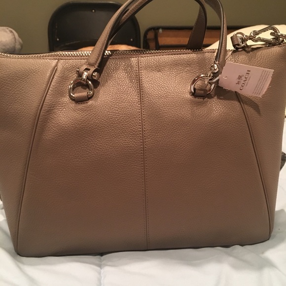 NWT Coach Pebbled Gray Leather Satchel - Picture 6 of 8